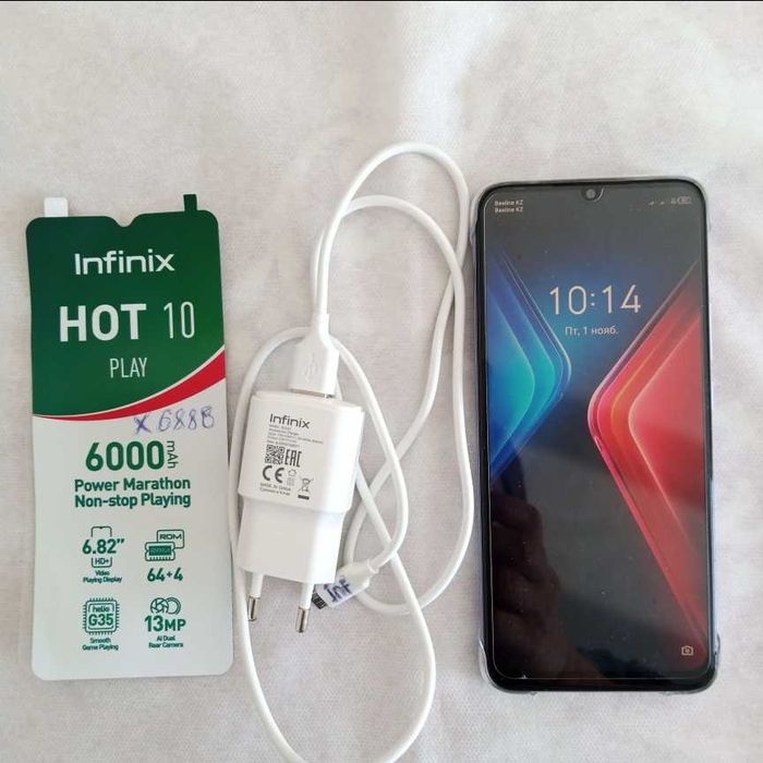 Смартфон Infinix HOT 10 Play, 64Gb, Purple (X688B) бу отлич сост