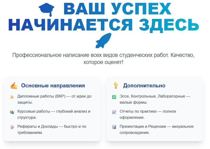 Дипломные, курсовые, рефераты, презентации| Студенческие работы ЛЮБОЙ