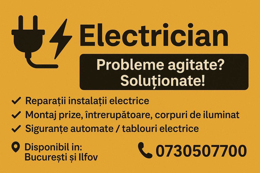 Electrician autorizat | Reparații rapide acasă – București/Ilfov