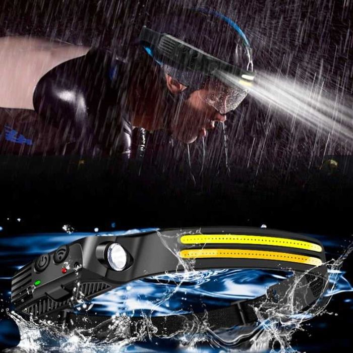 Lanterna cap cu benzi 2 culori LED senzor miscare waterproof