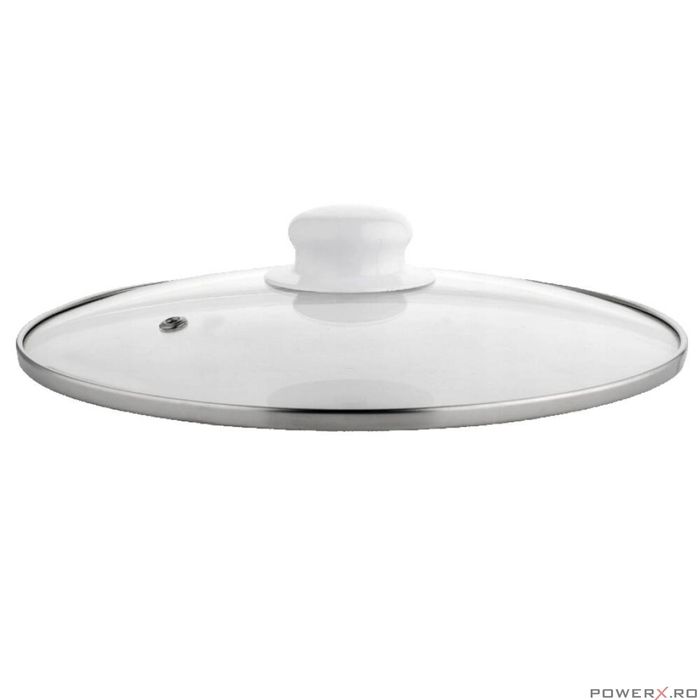 Oala emailata, din otel carbon, alba, 22cm-4.8L, Florina