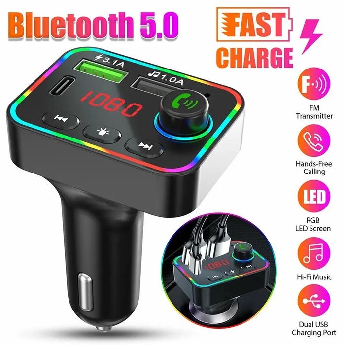 Modulator Bluetooth cu Car Kit Auto Pentru Telefon Cablu Auxiliar