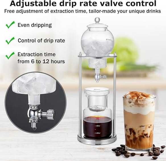 Espressor cu filtru Serlium Ice Cold Brew, turn de picurare Cold Brew