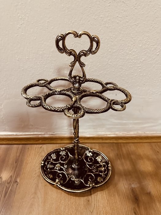 Антикварна стойка за чадъри – алуминий с бронзово покритие, 60 см