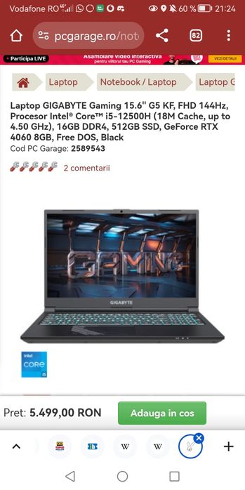 Laptop subțire RTX 4060!