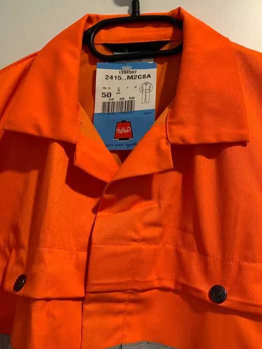 Salopeta de lucru marca Havep, portocaliu-verde , Redeucere 50%