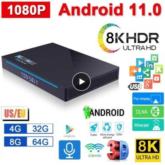 H96MAX UltraHD 3D 8K H.265 MaliG52 RK3566 4GBRAM Android11 HDR10 TVBox