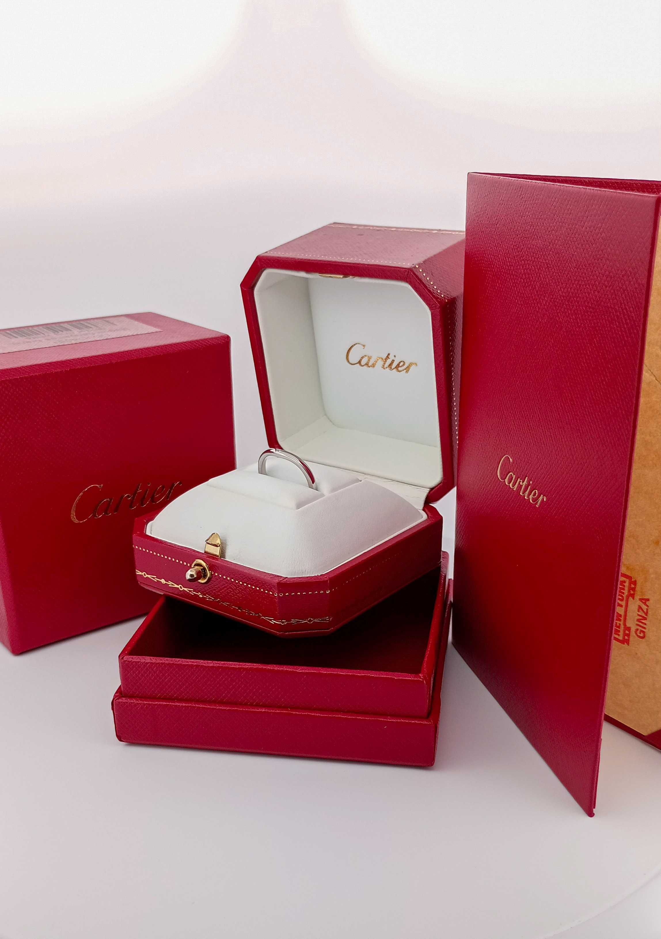 Inel Original Cartier  Ballerina 3P cu diamante , Pt 950 –Marimea 49