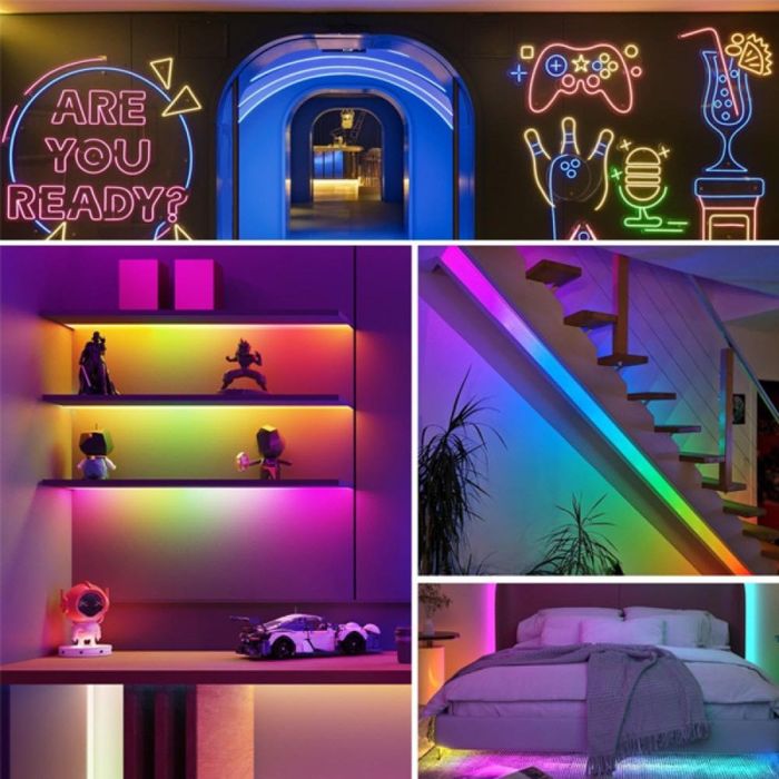 Комплект USB RGB LED Неонова Лента 5м, Bluetooth с дистанцион