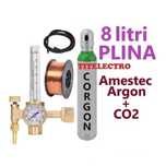 Butelie corgon Argon+CO2 8L PLINA+ reductor cu bila + sarma 0.8mm 1kg