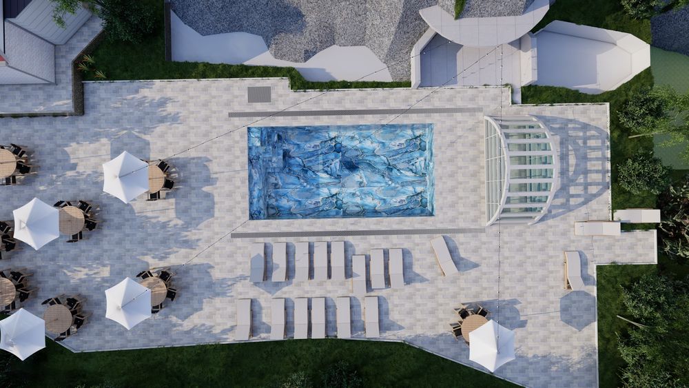 Podele și piscine 3D luminiscente