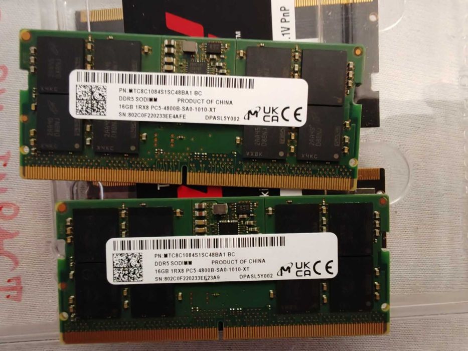 за лаптоп DDR5 2x16gb 4800Mhz
