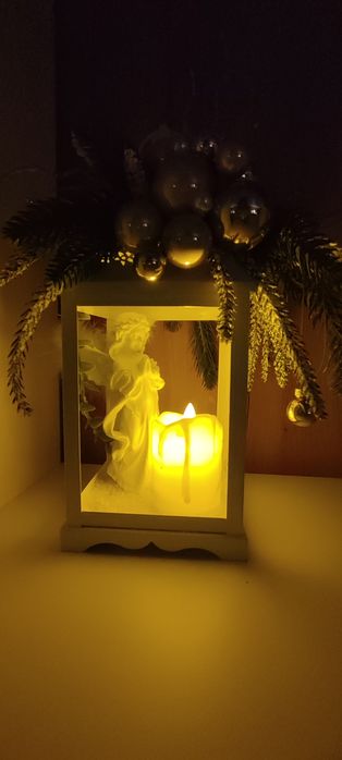 Новогодний декор подсвечник с ангелом