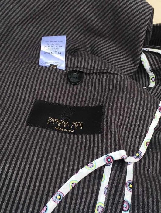 PATRIZIA PEPE Superb Blazer/Sacou Gri Marime L/IT 46 Original Italia