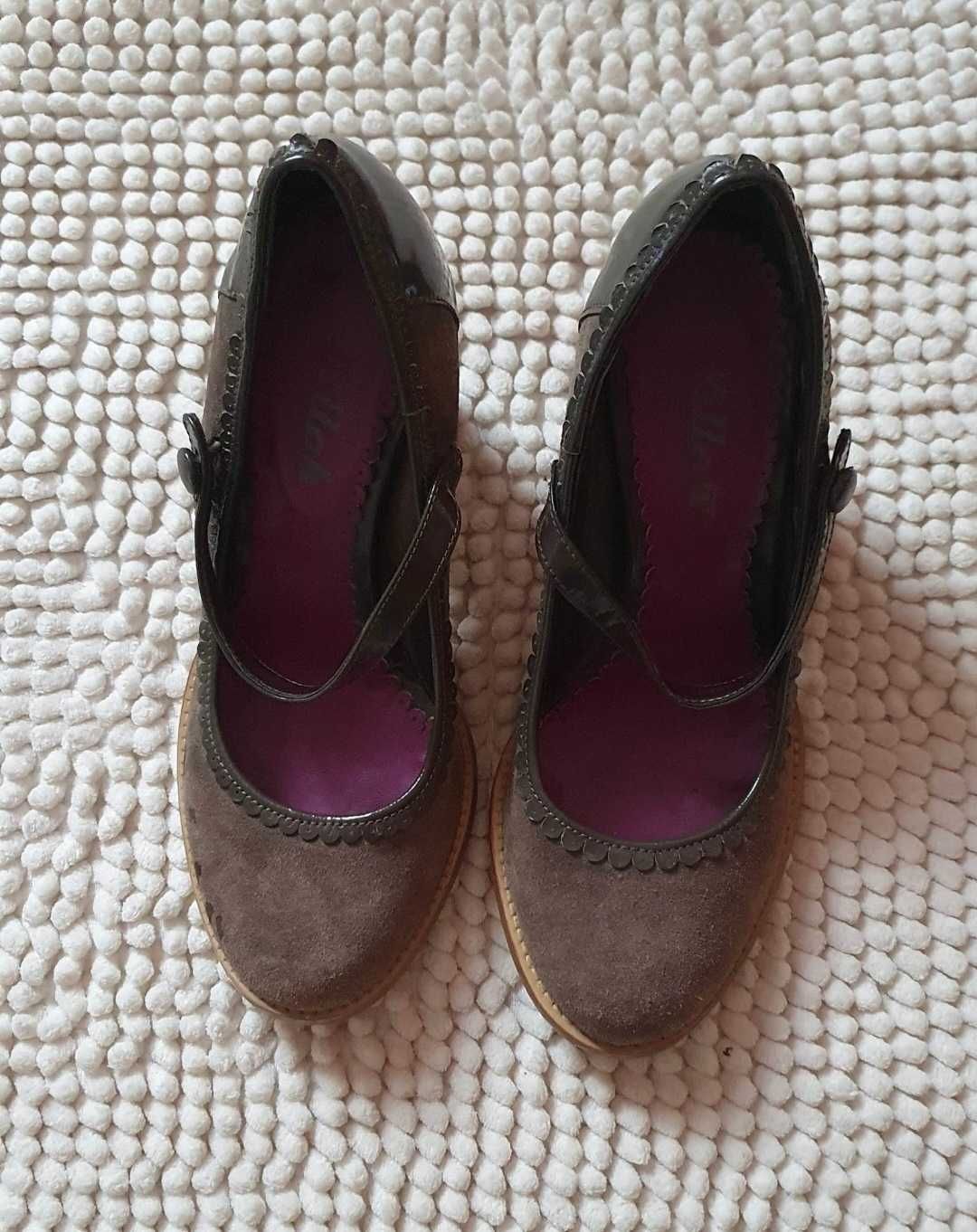 Pantofi cu toc , din piele naturală