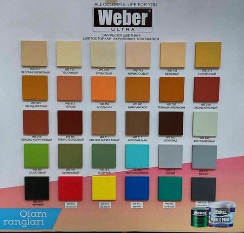 Цветная эмульсия от WEBER  (20 кг, 4 кг)