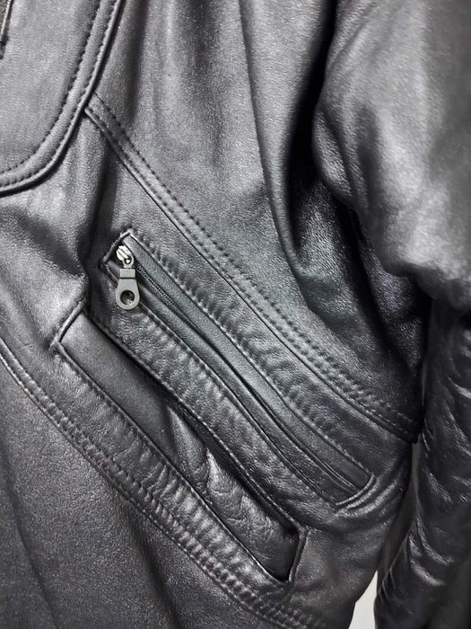 Geaca piele, culoare neagra, marimea XL