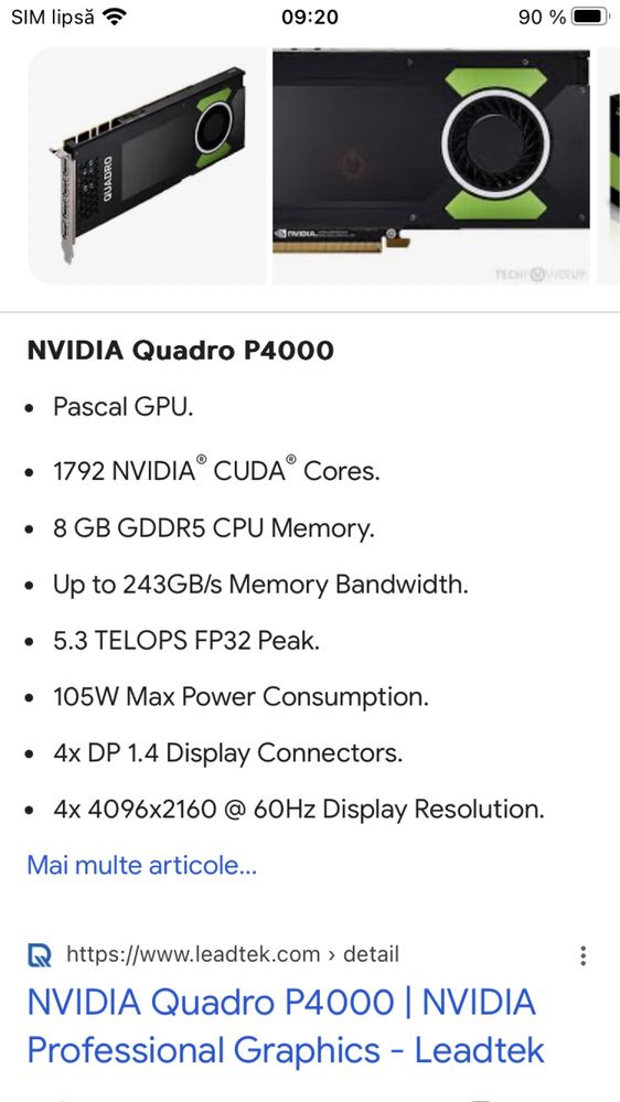 Nvidia quadro p4000