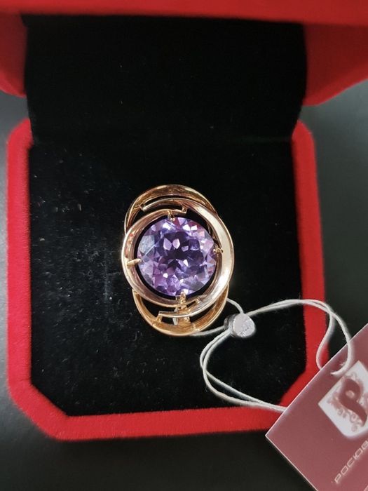 Золотой аметистовый подвес 585 пробы