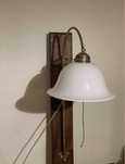 Aplica lampa perete hand made lemn bronz vintage.