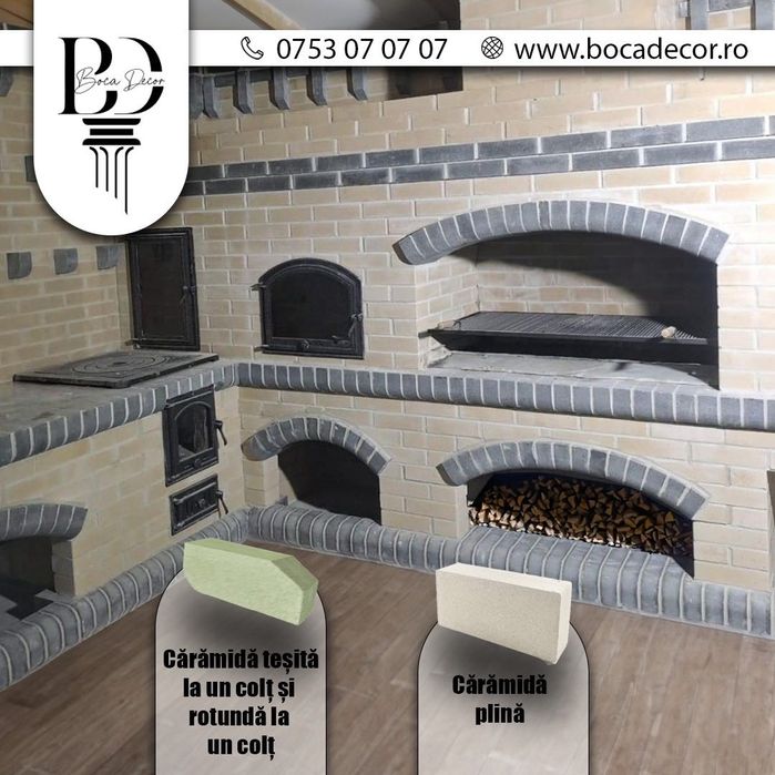 Cărămidă pe stoc - pentru grătare rustice,gratare grădină,seminee,sobe