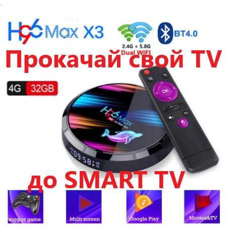 Приставка к телевизору TV Box H96 max X3 4/32 Гб , Smart tv легко