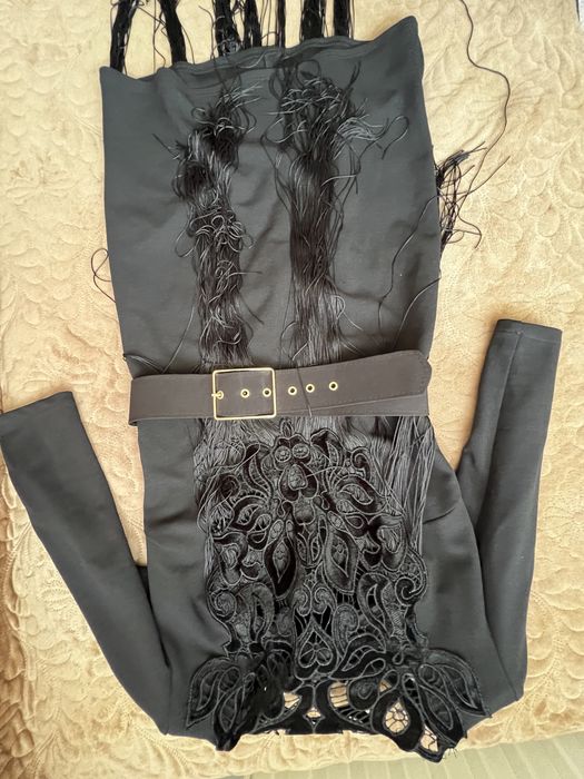 Rochie neagra cu franjuri, bby,marimea 36