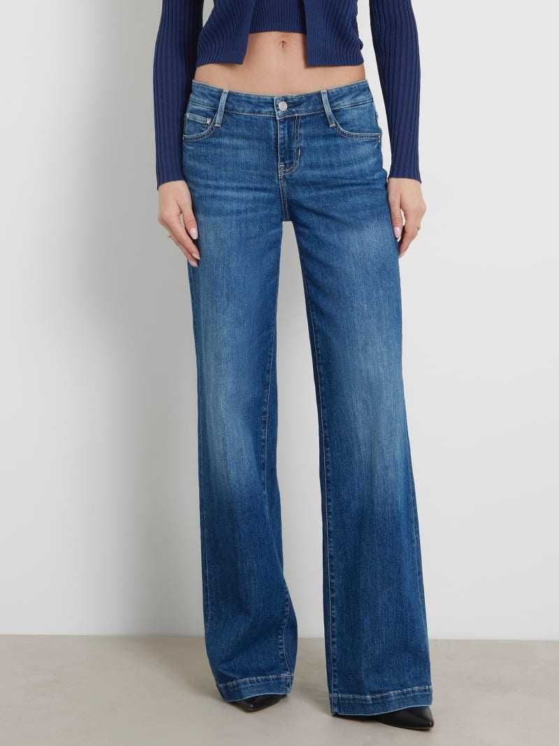 Дамски дънки GUESS Sexy Palazzo тъмно сини, 24 размер
