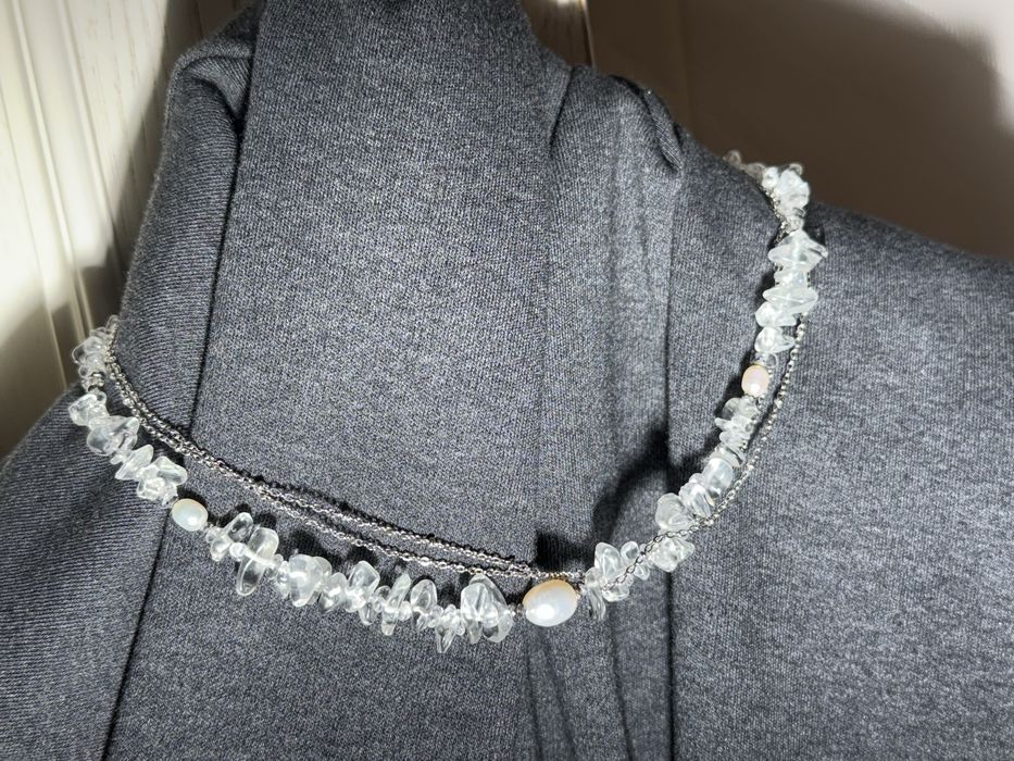 Колие чокър планински кристал