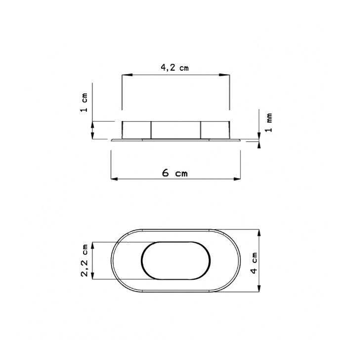 Capse Ovale 42x22 mm, pentru brida rotativa, Folie Terasa CristalFlex®