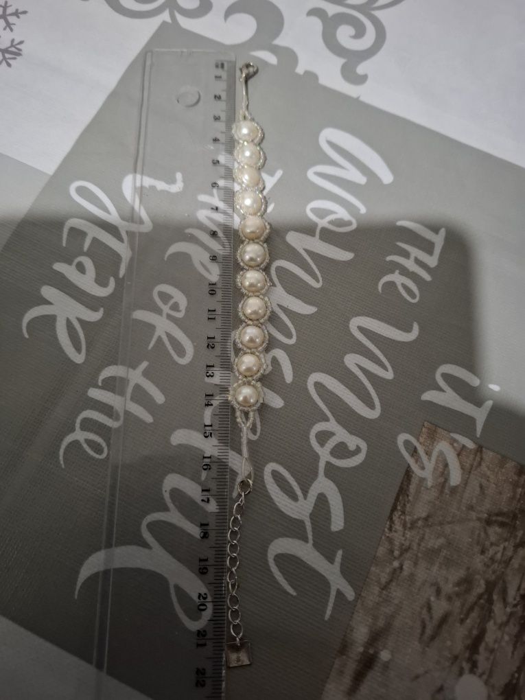 Brățară perle de cultura mari 1 cm  elastica
