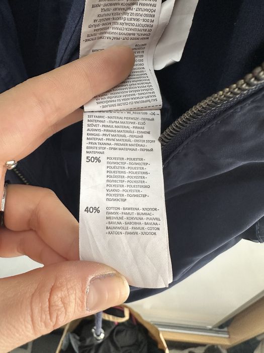 Jacheta/Parka lunga bleumarin cu gluga de primavara/toamna