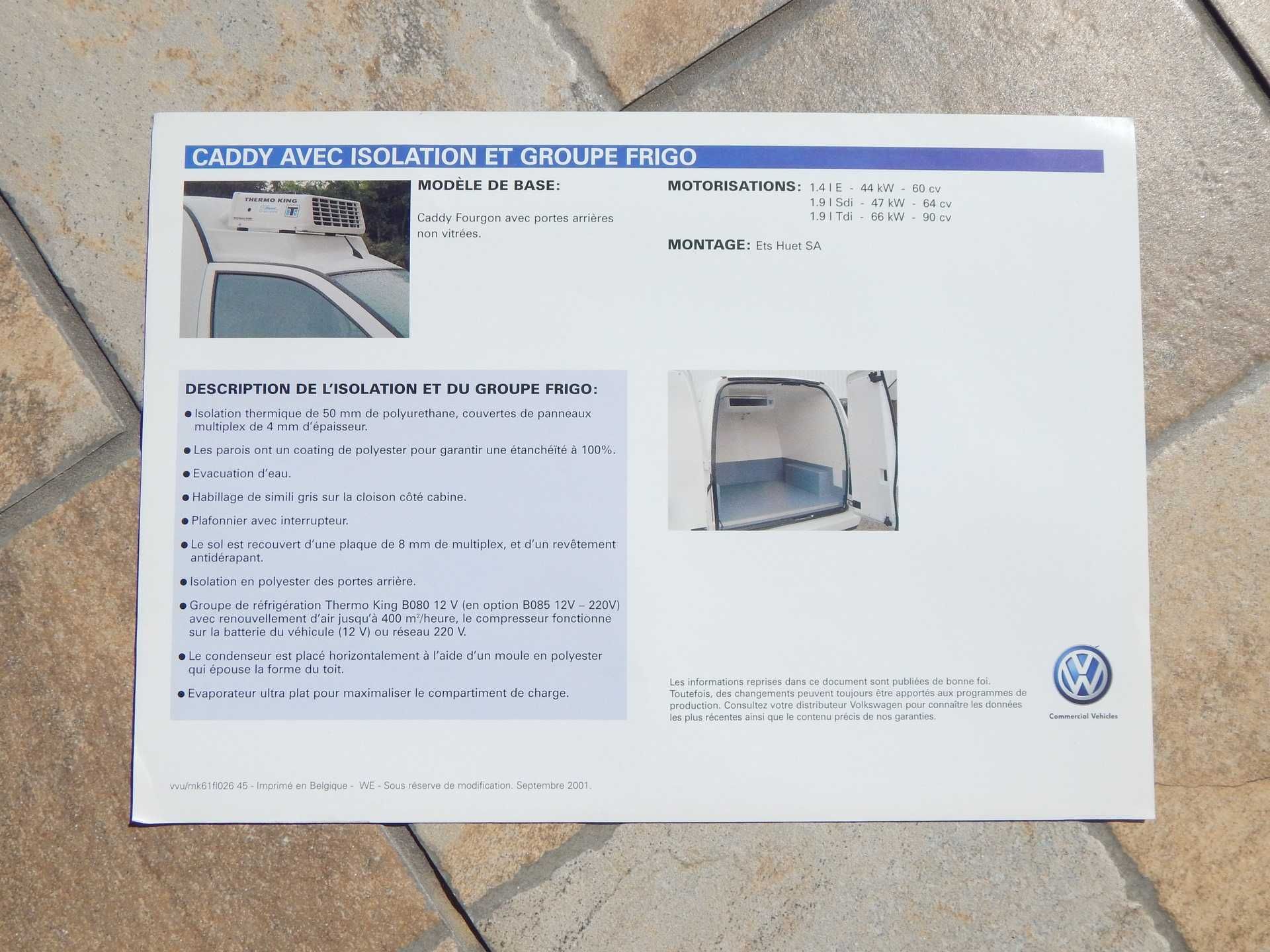 Postere tehnice de fabrica Volkswagen Caddy 1996-1997 (pret la buc)