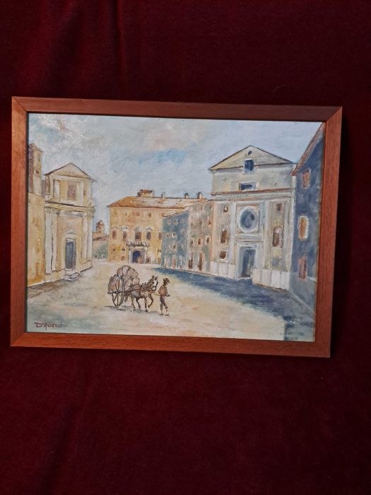 tablou pictura pe panza 43/33 cm semnat D'Ascenzi