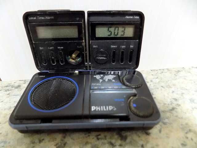 Radio vintage Philips - travel radio/clock D-1868