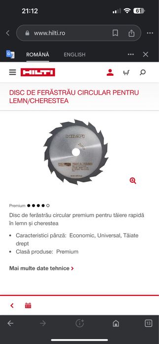 Hilti disc de ferastrau circular
