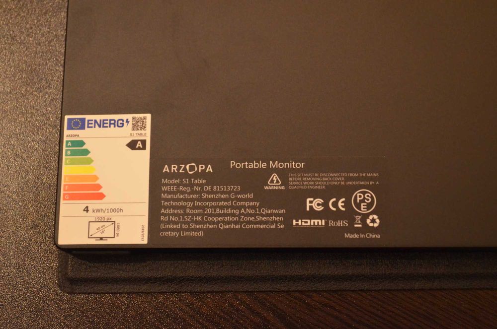 Портативен (Допълнителен) дисплей 15,6" ARZOPA + Клавиатура и мишка.