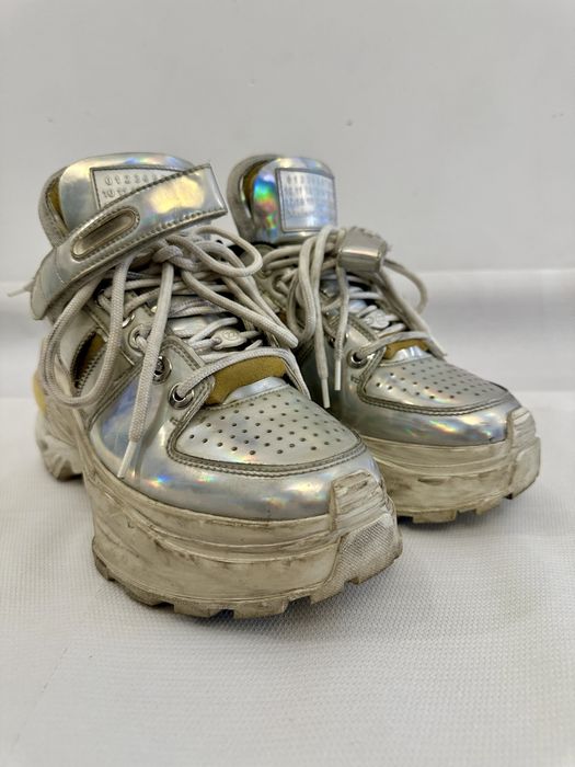 Maison Margiela Retro Fit Women’s Leather Sneakers size 37 Silver