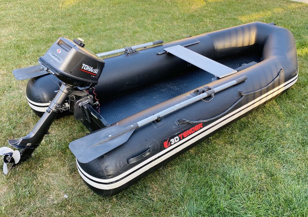 Barca pneumatica 3d tender si motor Tohatsu 4 cp 2 timpi (bonus sonar)