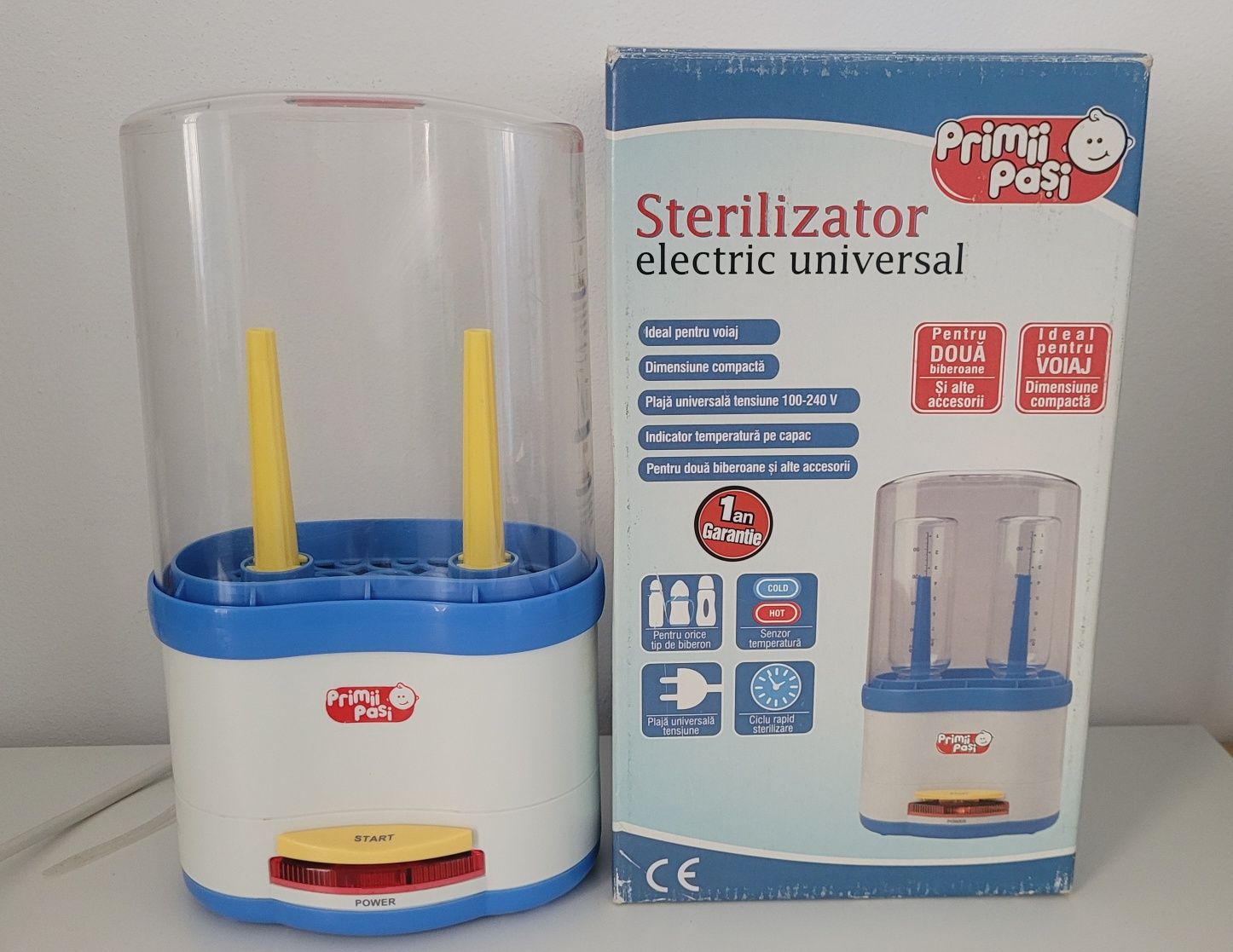 Sterilizator electric Primii Pasi cu aburi pentru 2 biberoane