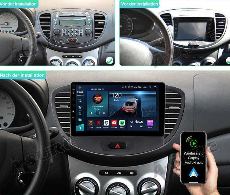 Мултимедия за Hyundai I10 Двоен дин Навигация плеър екран Android I10