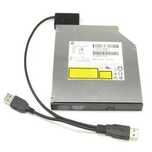 Cablu adaptor SLIM SATA 13pin 7+6 pin pentru DVD-ROM laptop la USB 2.0