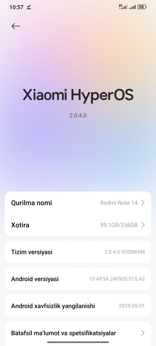 Redmi not 14 sotiladi