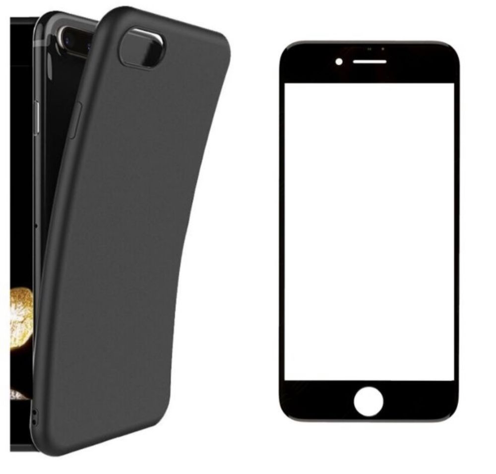 Iphone 8 SE - Pack Husa Silicon si Folie Sticla Curbata 6D 11D