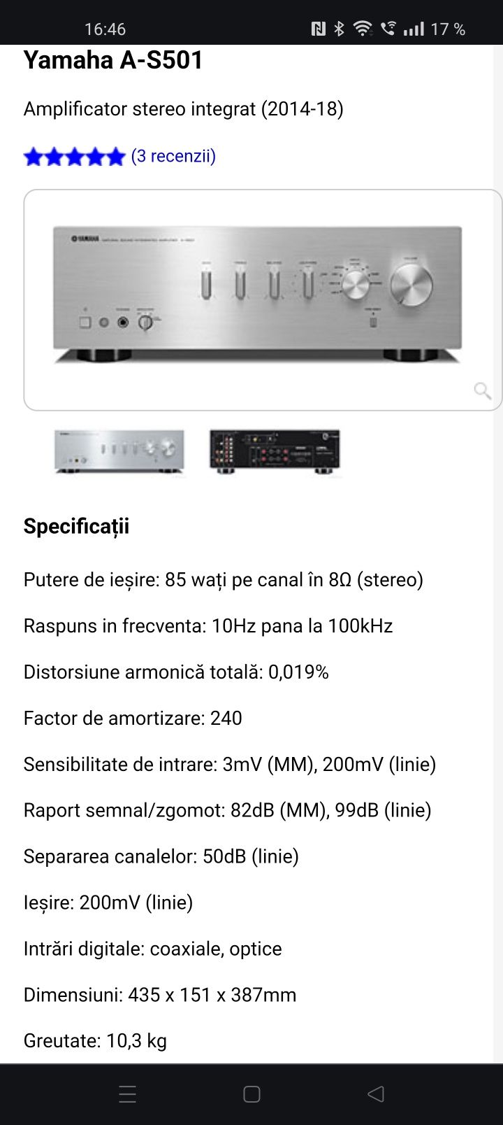 Amplificator Yamaha AS 501