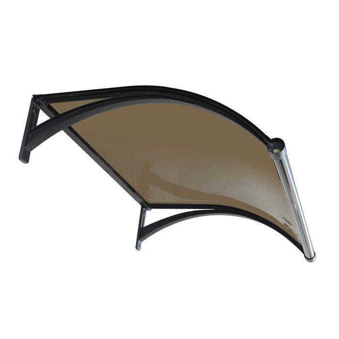 Copertină ERIC PRO Alu cu Jgheab + Plexiglas de ușă 120x100