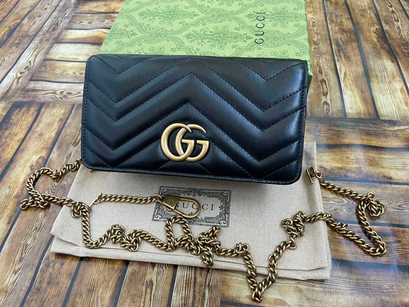 Оригинална Малка Чанта Gucci Marmont Beloved Гучи Златно Gold GG лого