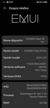 Schimb Huawei mate 50 pro