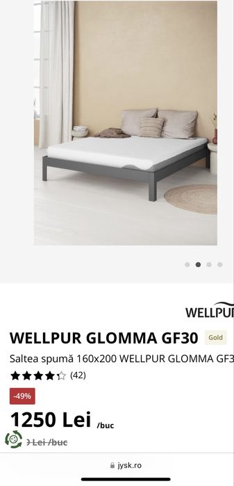 Saltea topper 160x200 jysk