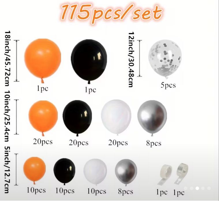 115 балона украса за Хелоуин с лента